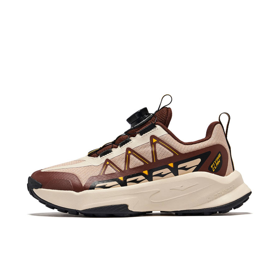 ERKE KIDS Chiye Slip Resistant, Abrasion Resistant, Lightweight Cushioning Low top Running Shoes Oat/Mocha Teenagers