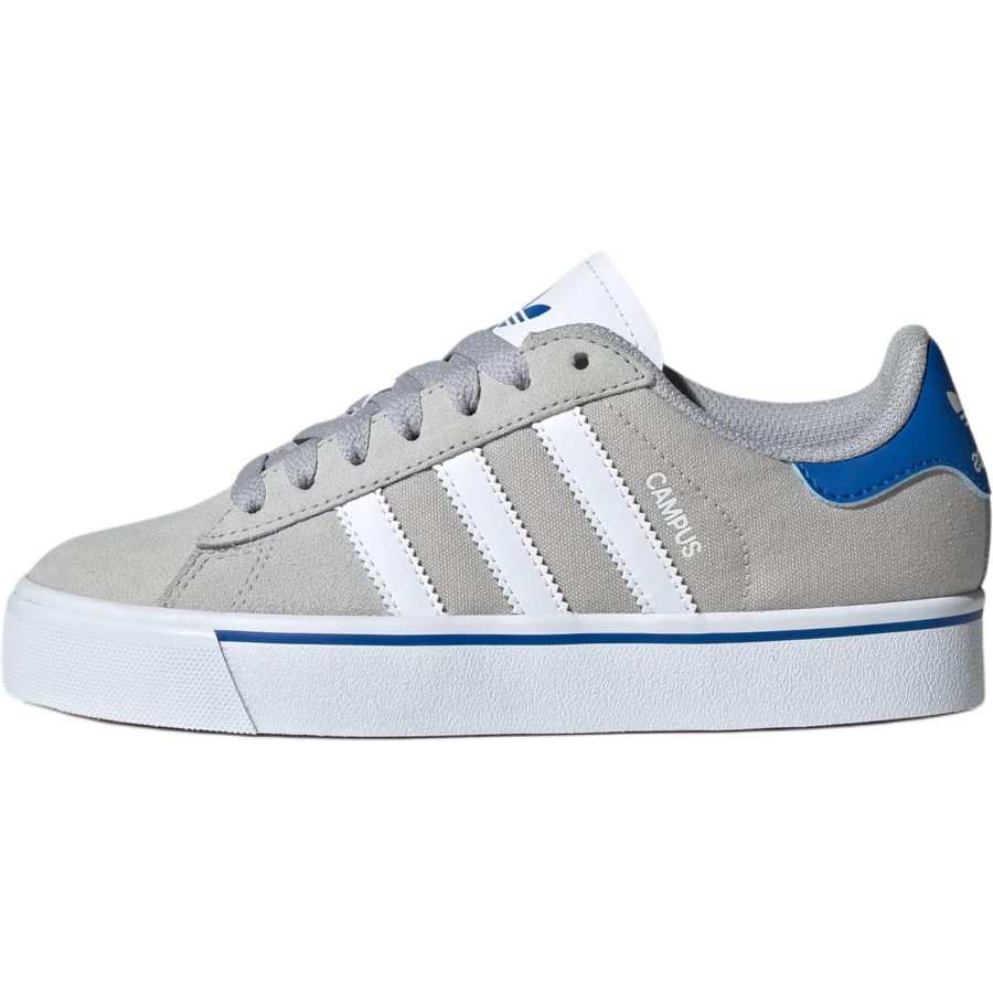 Adidas Originals Campus Low top Kids' Skateboarding Shoes Gray Two/Cloud White/Blue Teenagers