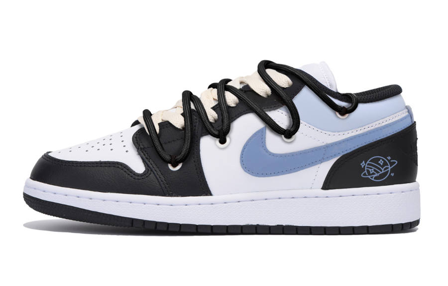 Jordan Jordan Air Jordan 1 Slip Resistant Low top Children's Basketball Shoes Black Teenagers
