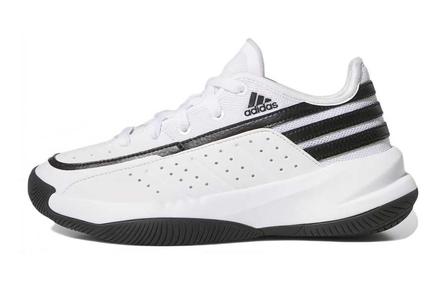Adidas Adidas Front Court Synthetic Leather Comfortable Slip Resistant Abrasion Resistant Low top Children's Basketball Shoes