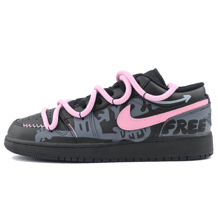 Jordan Jordan Air Jordan 1 Graffiti Era Abrasion Resistant Slip Resistant Kids' Skateboarding Shoes Black Unisex