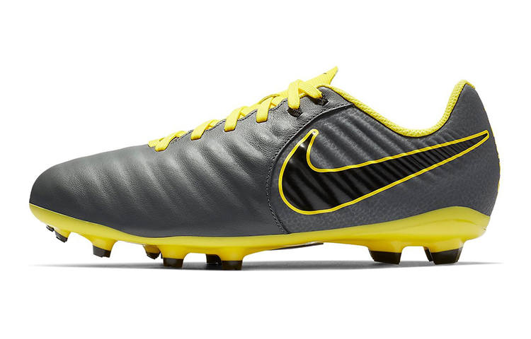 Nike Nike Tiempo Legend 7 JR Academy FG Slip Resistant Abrasion Resistant Low top Kids' Soccer Shoes Gray Yellow Kids'