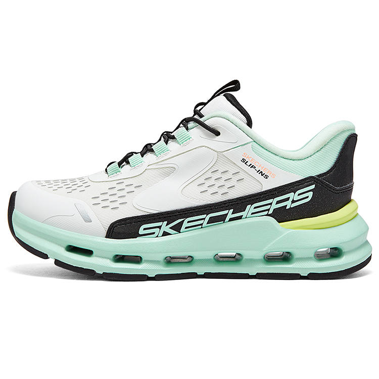Skechers Kids Low top Running Shoes White/Black/Turquoise Kids'
