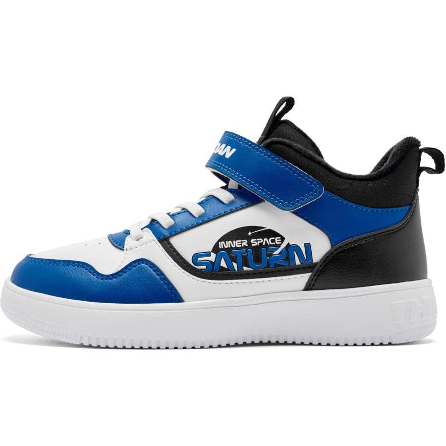 QIAODAN Synthetic Leather Fleece Lined Thermal Mid top Casual Shoes Blue Unisex