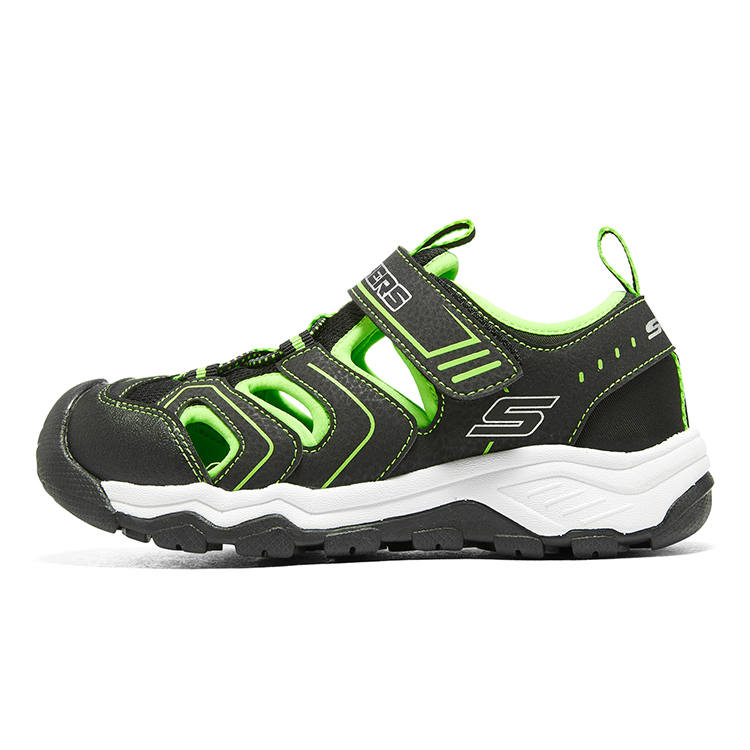 Skechers Abrasion Resistant Breathable Children's Sandals Black Green Teenagers