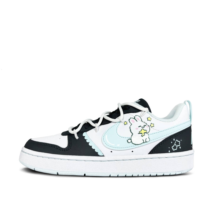 Nike Nike Court Borough Low top Kids' Skateboarding Shoes Black Cyan Teenagers