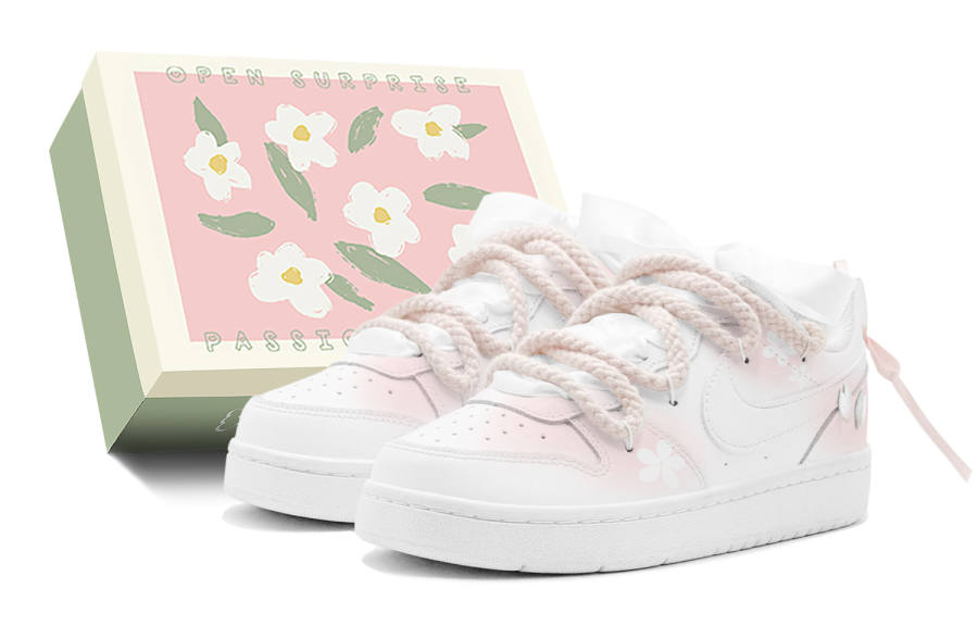 Nike Nike Court Borough Slip Resistant Slip Resistant Low top Kids' Skateboarding Shoes Light Pink Teenagers