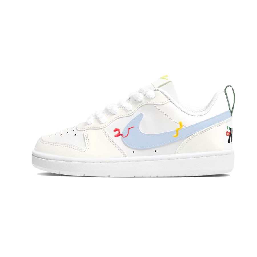 Nike Nike Court Borough Maris Sal Butter Leather Low top Kids' Skateboarding Shoes Cream Yellow Teenagers