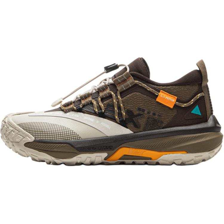 Li-Ning YOUNG Li Ning YOUNG Outdoor Comfortable Slip Resistant Abrasion Resistant Low top Kids Lifestyle Shoes Gray Brown