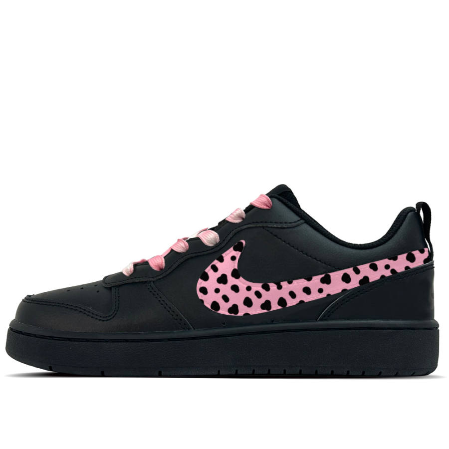 Nike Nike Court Borough Leather Slip Resistant Abrasion Resistant Low top Kids' Skateboarding Shoes Black Teenagers