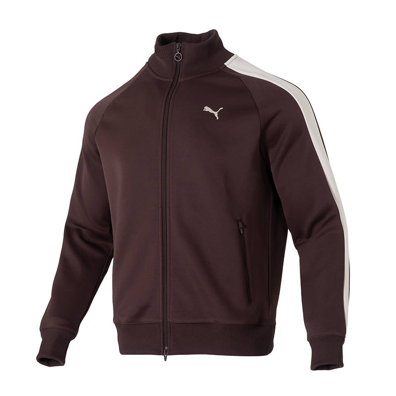 PUMA T7 Jackets Men's Dark Brown Stand Collar Moderate Other