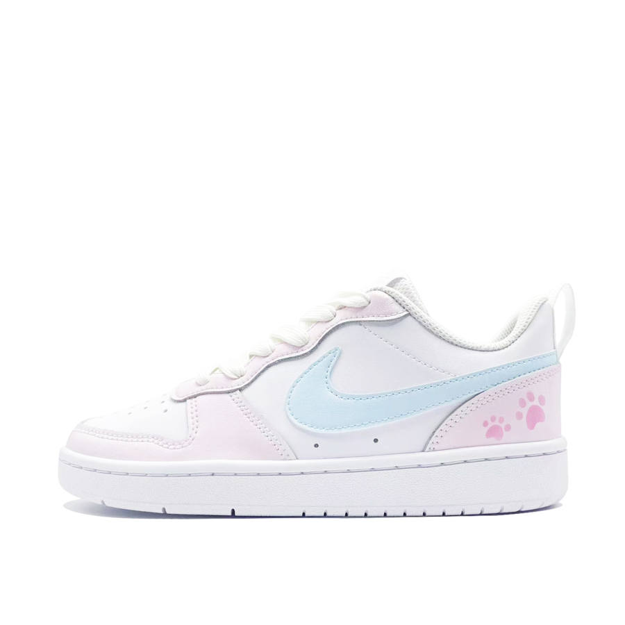 Nike Nike Court Borough Blue Hook Pink Meow Slip Resistant Anti Kick Cushioning Abrasion Resistant Balance Low top