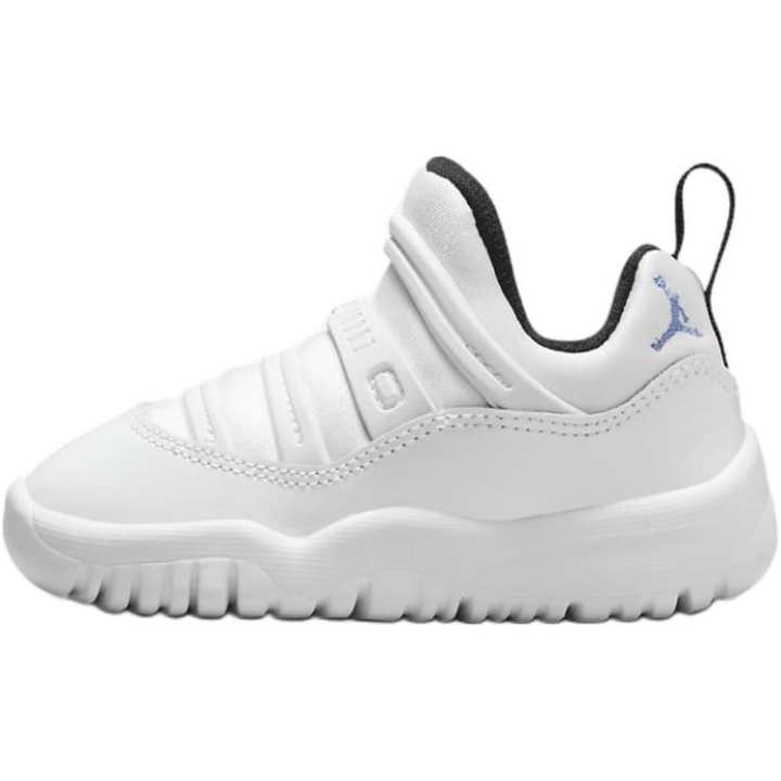 Jordan Jordan Air Jordan 11 Retro Leather, Textile Slip Resistant Abrasion Resistant Low top Toddler Shoes White