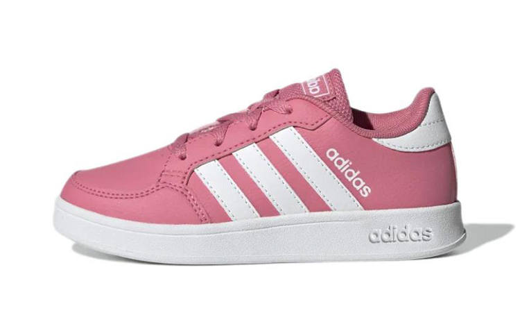 Adidas Neo Breaknet Casual Slip Resistant Abrasion Resistant Low top Kids' Skateboarding Shoes Pink White Kids'
