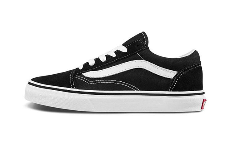 Vans Classic Canvas Checkerboard Low top Kids' Skateboarding Shoes Black White Kids'