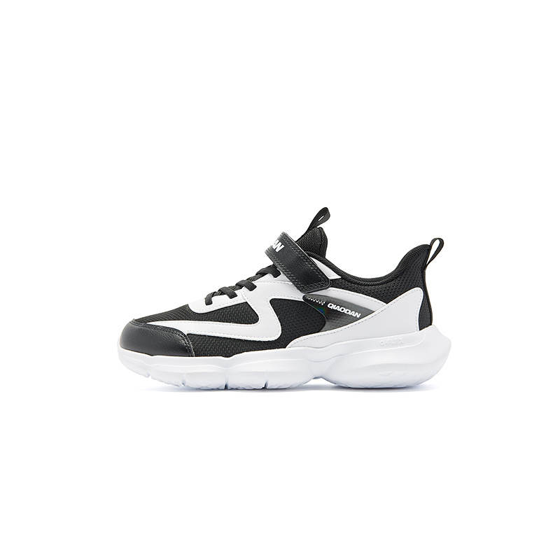 QIAODAN Synthetic Leather, Textile Low top Running Shoes Black/Jordan White Teenagers