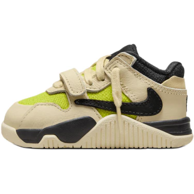 Jordan Travis Scott x Jordan Jumpman Jack TR Mid top Toddler Shoes Beige/Black/Yellow Infant And Toddler