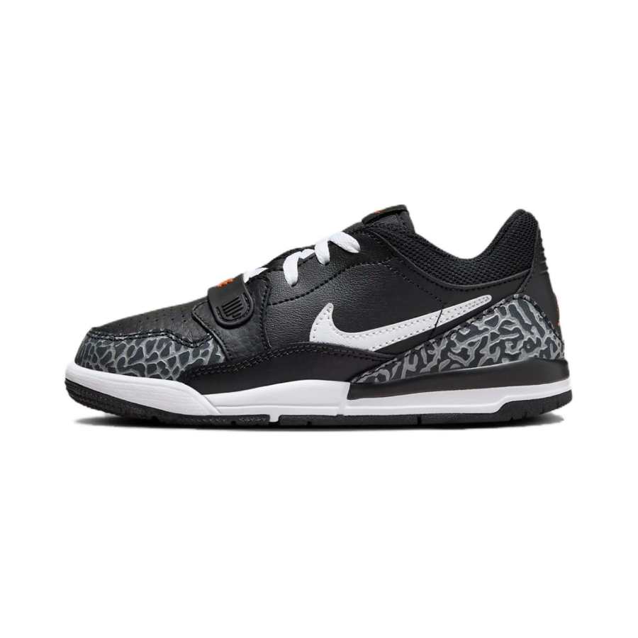 Jordan Jordan Legacy 312 Cushioning Abrasion Resistant Low top Children's Basketball Shoes Black White Gray