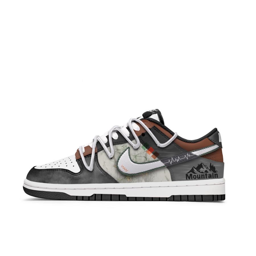 Nike Nike Dunk Go Wild Slip Resistant Abrasion Resistant Low top Kids' Skateboarding Shoes Black White Teenagers