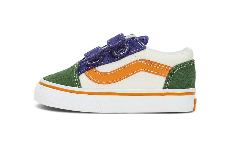 Vans Old Skool Comfortable Low top Toddler Shoes White Green Infant And Toddler