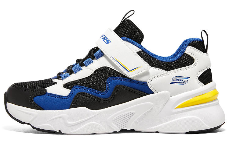 Skechers Boys Mid top Kids Lifestyle Shoes White Black Marine Blue Teenagers