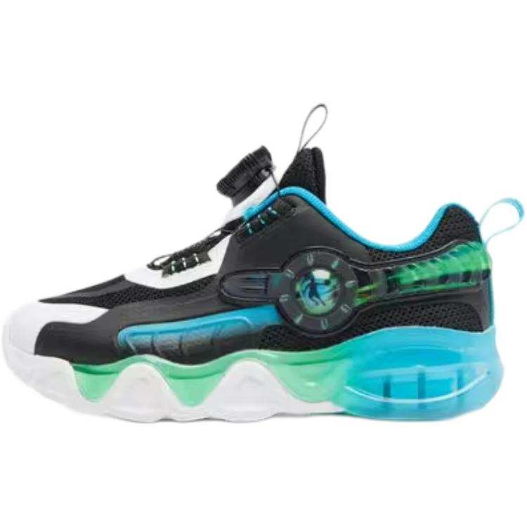 QIAODAN Cushioning Abrasion Resistant Cushioning, Wear Resistant Low top Kids' Running Shoes Black Blue