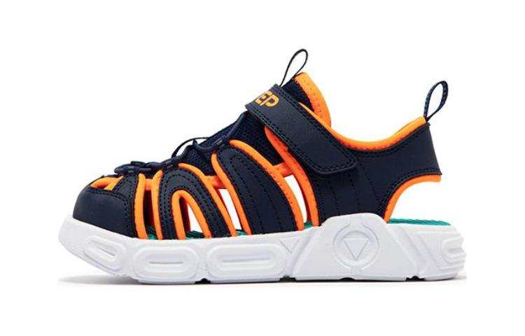 XTEP Beach Slip Resistant Slip Resistant Sports Sandals Blue Orange Children Aged 3 7 Years Old