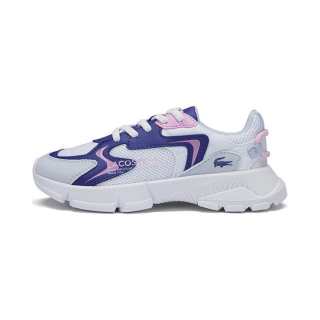 LACOSTE Synthetic Leather Low top Kids Lifestyle Shoes White Blue Children Aged 3 7 Years Old