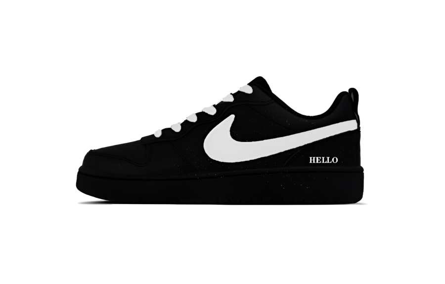 Nike Nike Court Borough Synthetic Leather Abrasion Resistant Breathable Low top Kids' Skateboarding Shoes Black Teenagers