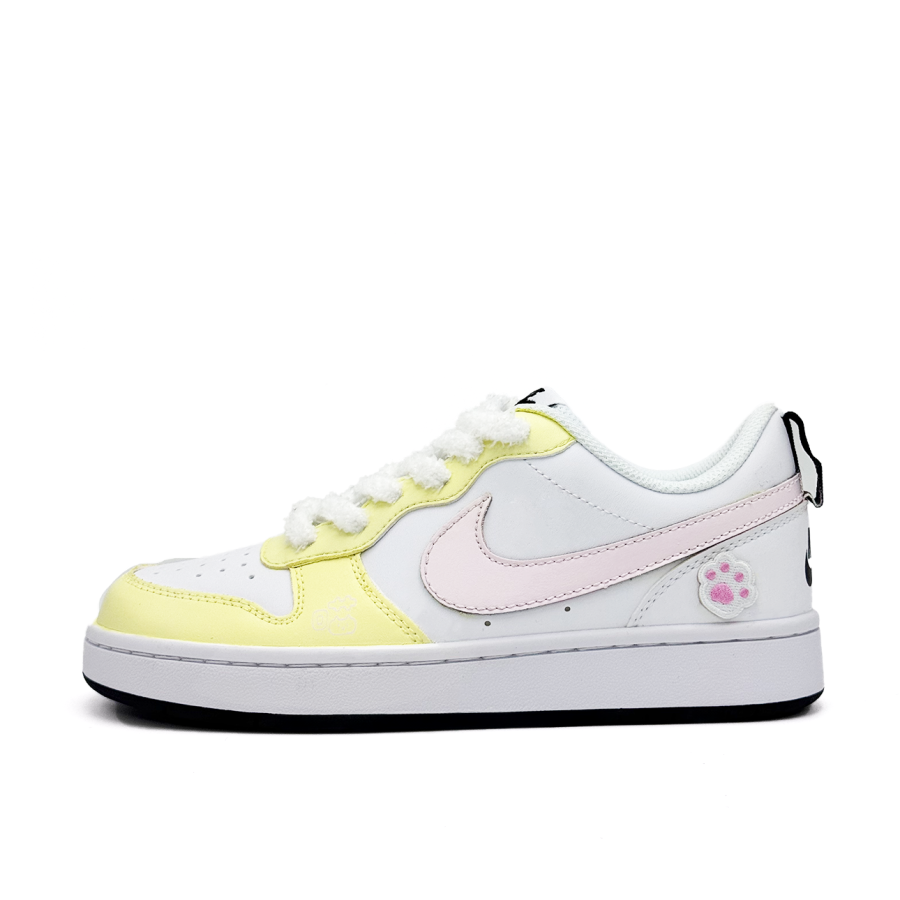 Nike Nike Court Borough Custard Paw Synthetic Leather Low top Skateboard Shoes Teenagers