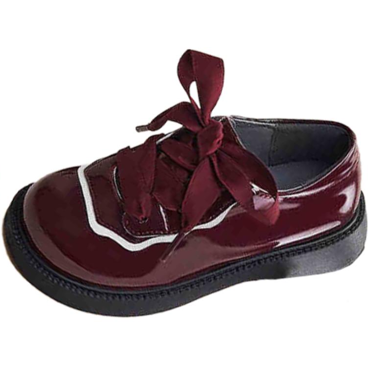 BALABALA Cushioning Abrasion Resistant Cushioning, Wear Resistant Low top Kids' Leather Shoes Burgundy Kids'