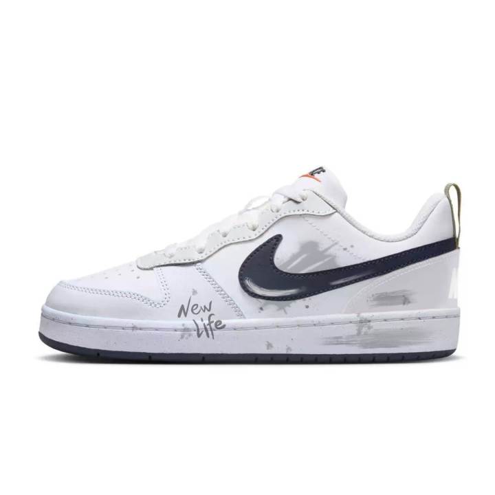 Nike Nike Court Borough New Trace Ink Cushioning Low top Skateboard Shoes Black Gray Kids'