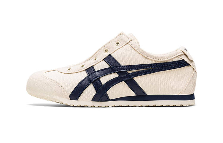 Onitsuka Tiger MEXICO 66 Slip Resistant Abrasion Resistant Low top Kids Lifestyle Shoes White Dark Blue