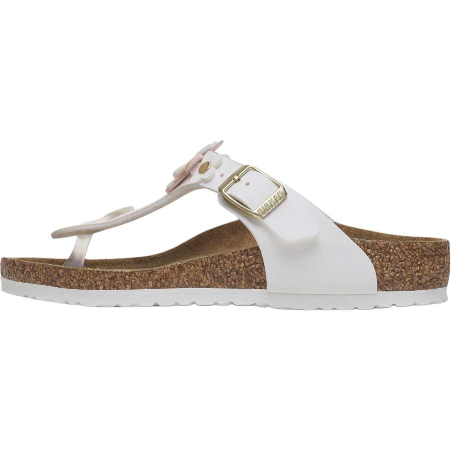 Birkenstock Kids' Birkenstock Gizeh Flower Support Home Slippers White