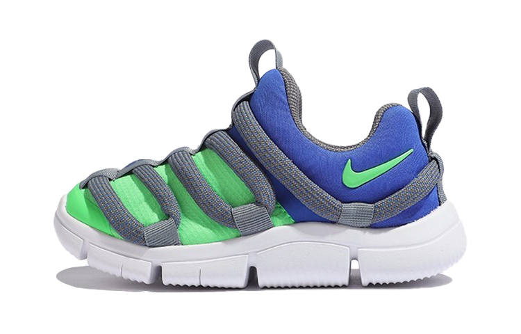 Nike Nike Novice Comfortable Slip Resistant Cushioning Kids Lifestyle Shoes White Green Blue Children Aged 3 7 Years Old