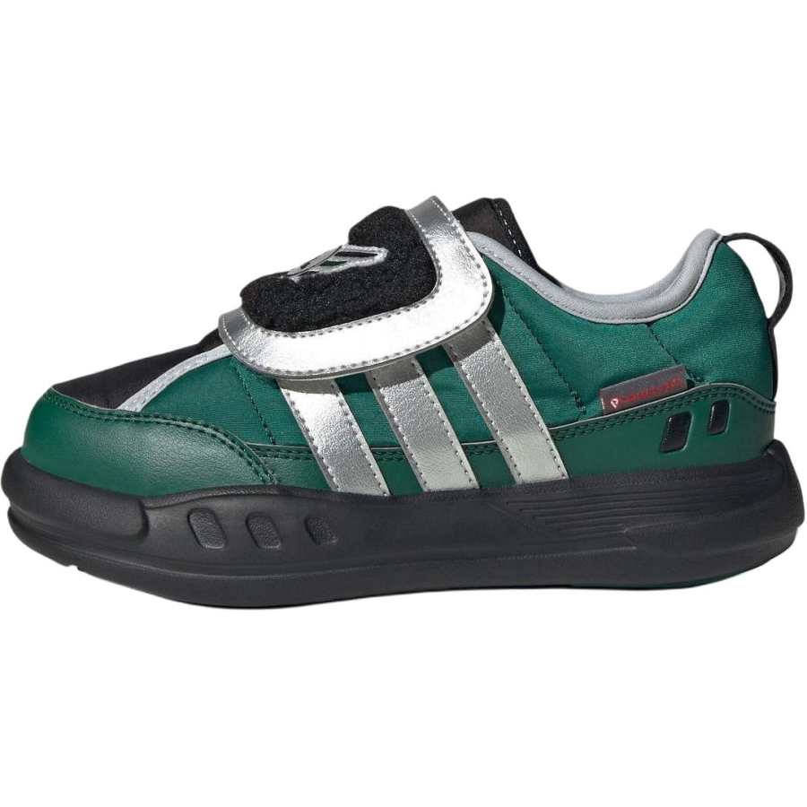 Adidas Adidas Puffy Skipper Slip Resistant Rebound Thermal Low top Kids Lifestyle Shoes Green Silver