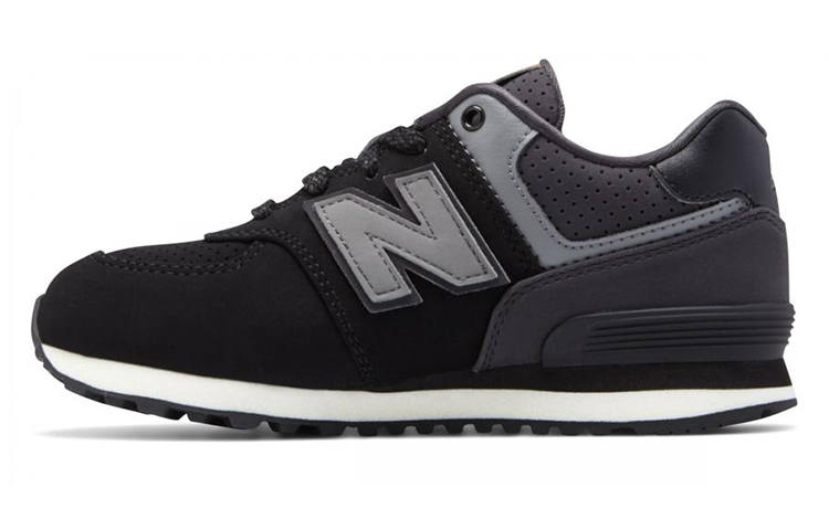 New Balance New Balance NB 574 Comfortable And Breathable Low top Kids' Running Shoes Gray Black Teenagers