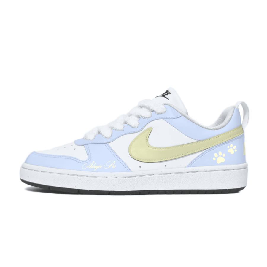 Nike Nike Court Borough Leather Low top Kids' Skateboarding Shoes Light Blue Teenagers