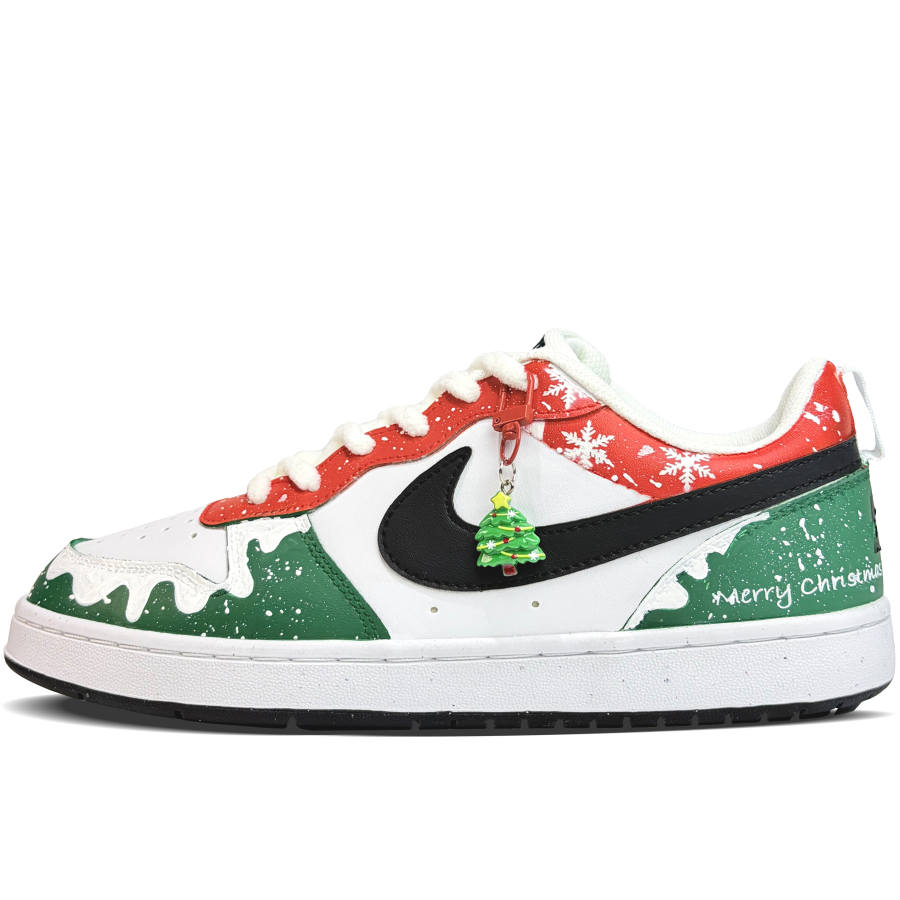Nike Nike Court Borough Snow Trace Low top Kids' Skateboarding Shoes Red Green Teenagers