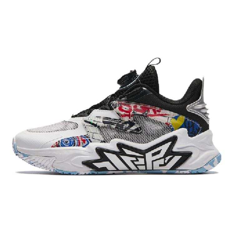 Antakids Comfortable And Breathable Low top Basketball Shoes Black White Teenagers