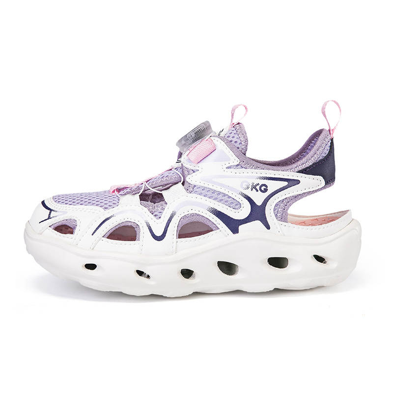 BKG Rebound Support Abrasion Resistant Lightweight Cushioning Breathable Low top Sandal Beige Purple Kids'