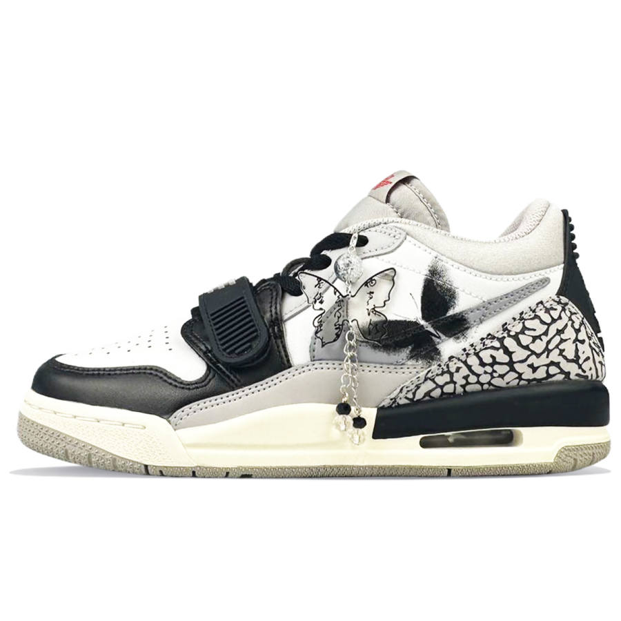 Jordan Jordan Legacy 312 Slip Resistant Low top Children's Basketball Shoes White Gray Teenagers