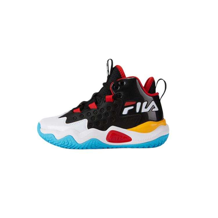 FILA KIDS Synthetic Leather Mid top Children's Basketball Shoes Black/FILA White Kids'