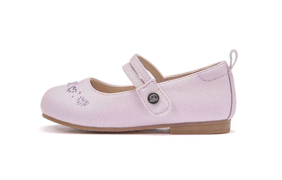 DAVE&BELLA Slip Resistant Abrasion Resistant Kids' Leather Shoes Pearl Pink Children Aged 3 7 Years Old