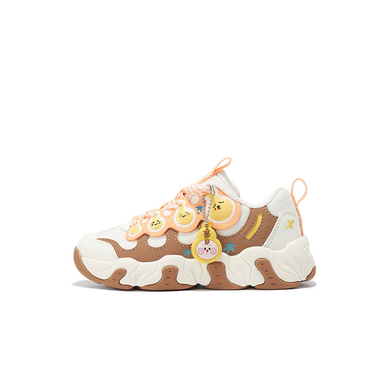 XTEP Abrasion Resistant Slip Resistant Low top Kids Lifestyle Shoes White Brown Kids'