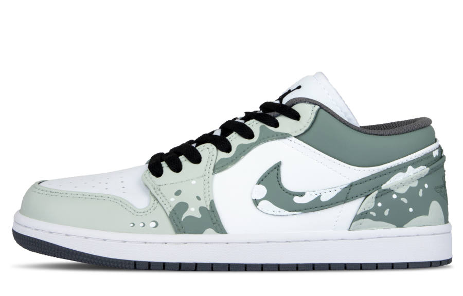 Jordan Jordan Air Jordan 1 Leather Low top Children's Basketball Shoes Green Unisex