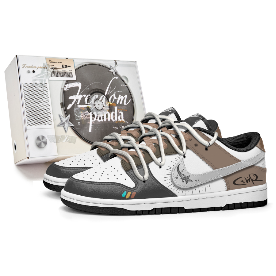 Nike Nike Dunk Gecko Slip Resistant Abrasion Resistant Low top Kids' Skateboarding Shoes Black Brown Teenagers