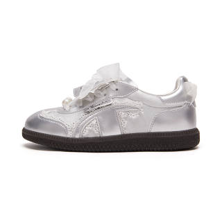 Champion Kids Ballet German Army Trainers Low top Kids' Skateboarding Shoes Sweetheart Girlish Silver Lace Kids'
