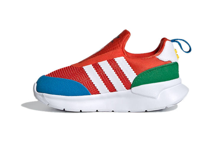 Adidas Originals LEGO x Adidas Originals ZX 360 Cushioning Abrasion Resistant Breathable Low top Toddler Shoes Red Blue