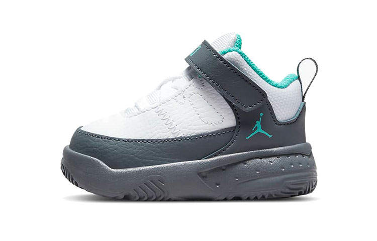 Jordan Jordan Max Aura Slip Resistant Cushioning Abrasion Resistant Mid top Toddler Shoes Gray White Infant And Toddler